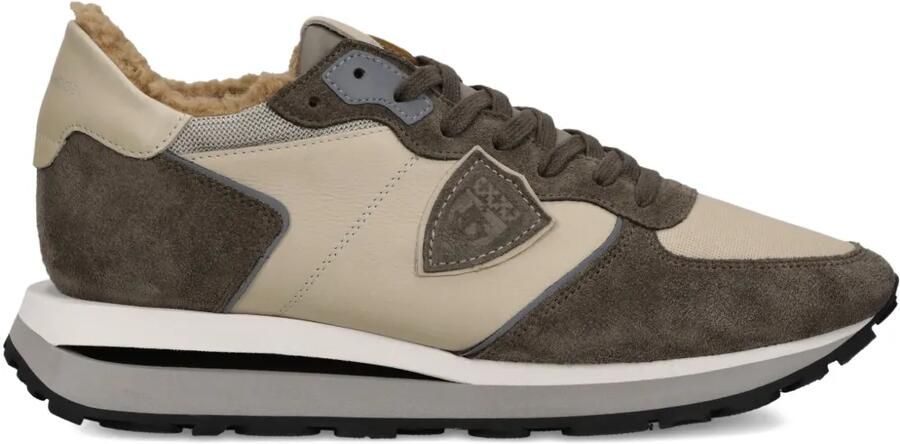 Philippe Model Paris Hardloopsneakers met suède vlakken Beige