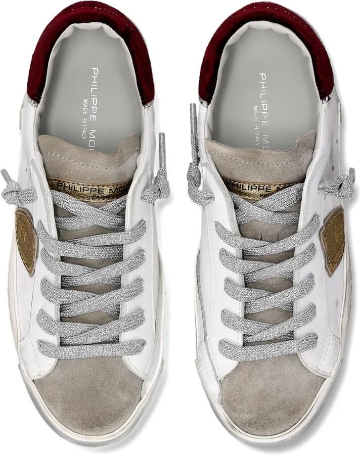 Philippe Model Paris Leren low-top sneakers met gerafeld effect Wit - Foto 2
