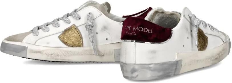 Philippe Model Paris Leren low-top sneakers met gerafeld effect Wit - Foto 5