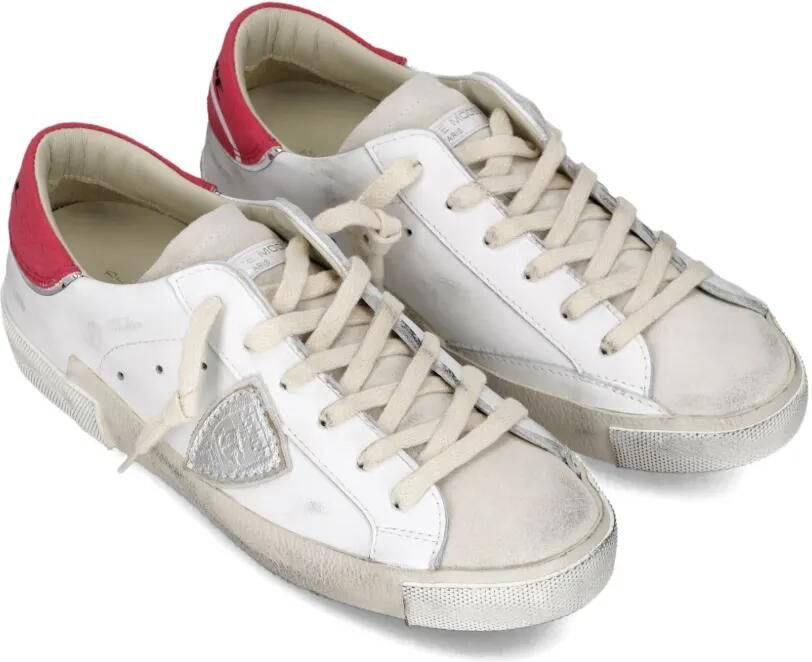 Philippe Model Paris Leren low-top sneakers met gerafeld effect Wit - Foto 3