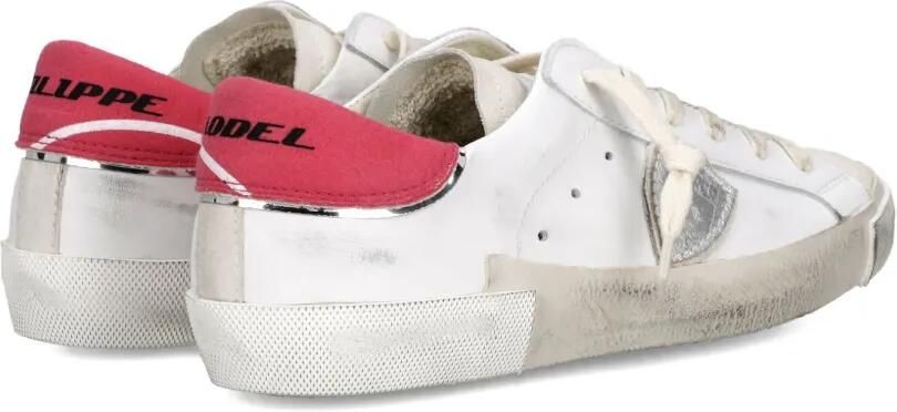 Philippe Model Paris Leren low-top sneakers met gerafeld effect Wit - Foto 4