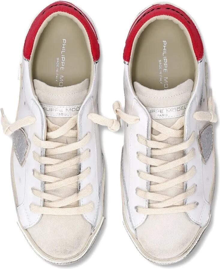 Philippe Model Paris Leren low-top sneakers met gerafeld effect Wit - Foto 2