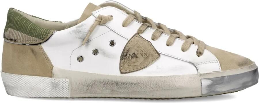 Philippe Model Paris Leren sneakers met camouflageprint Beige