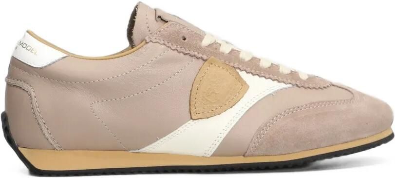 Philippe Model Paris logo-patch panelled sneakers Beige