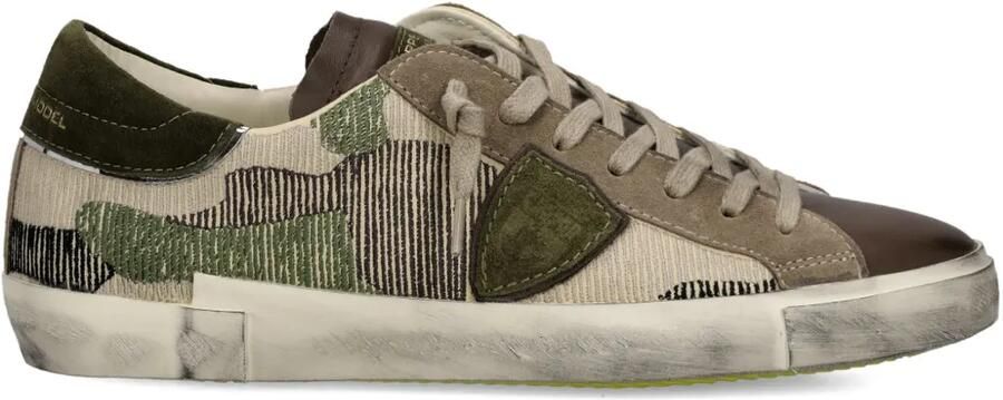 Philippe Model Paris Low-top sneakers met camouflageprint Bruin