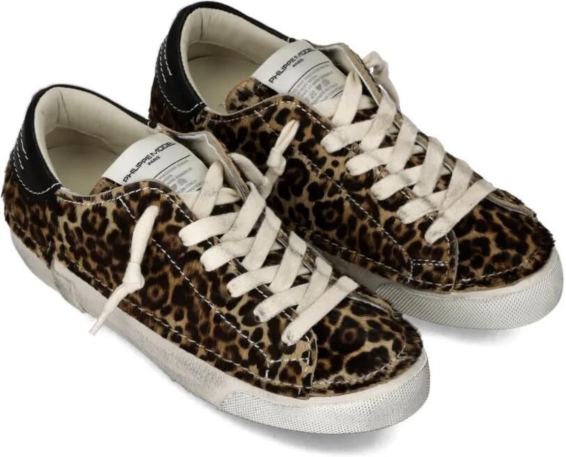 Philippe Model Paris Low-top sneakers met dierenprint Bruin - Foto 3