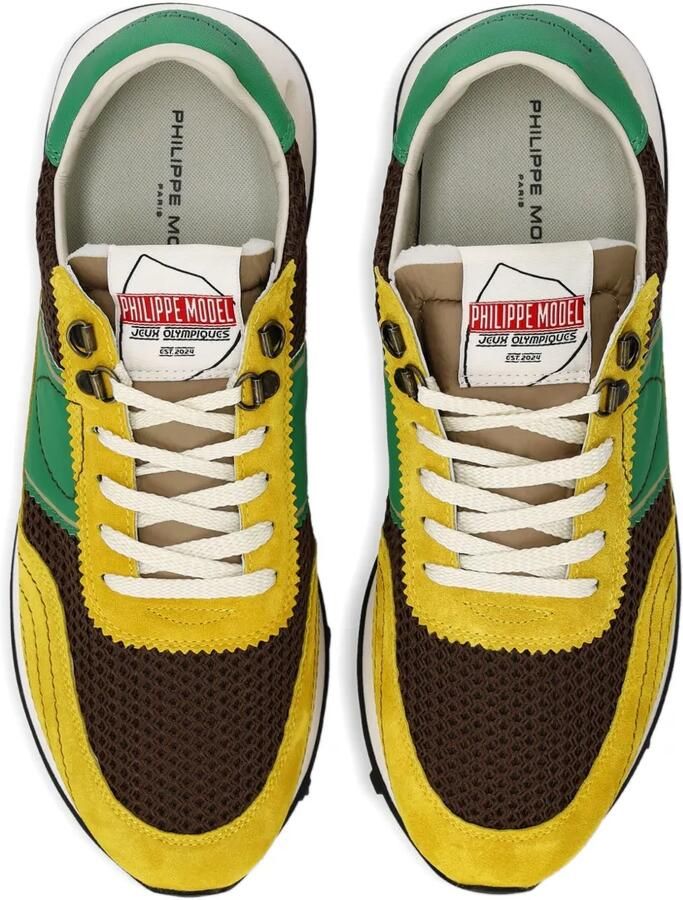 Philippe Model Paris Mesh sneakers met suède vlakken Geel - Foto 2