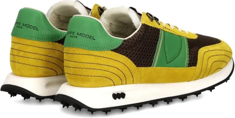 Philippe Model Paris Mesh sneakers met suède vlakken Geel - Foto 5