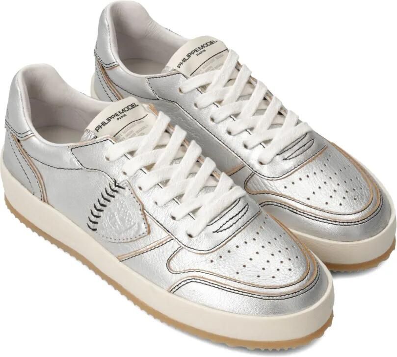 Philippe Model Paris Nice leren sneakers met honkbalstiksel Grijs - Foto 3
