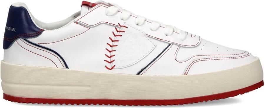 Philippe Model Paris Nice sneakers met plateauzool en stiksel Wit