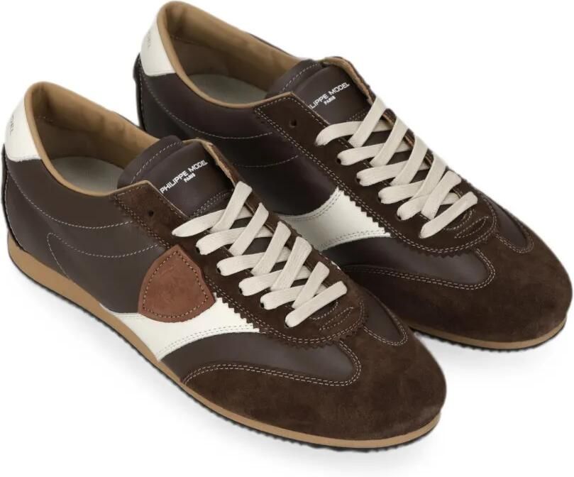 Philippe Model Paris Planche leren sneakers met vlakken Bruin - Foto 3