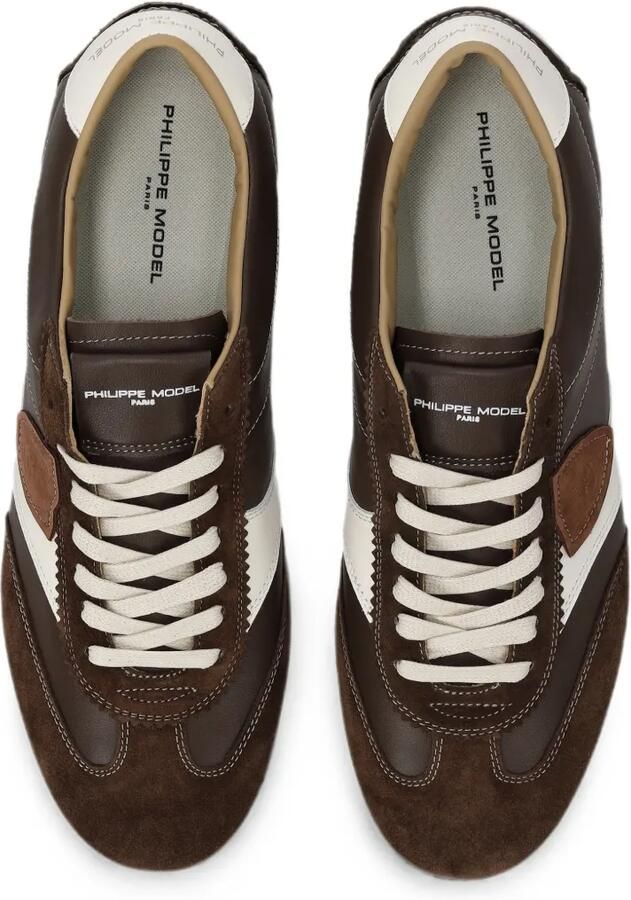 Philippe Model Paris Planche leren sneakers met vlakken Bruin - Foto 2