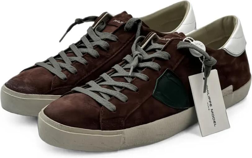 Philippe Model Paris PRLU.XS25 sneakers met logo-patch Bruin - Foto 3
