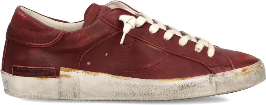Philippe Model Paris Prsx gerafelde leren sneakers Rood