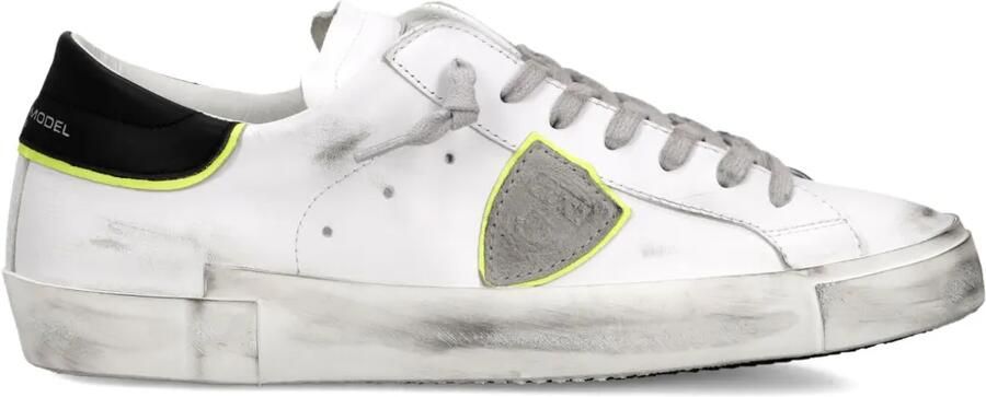 Philippe Model Paris PRSX gerafelde leren sneakers Wit