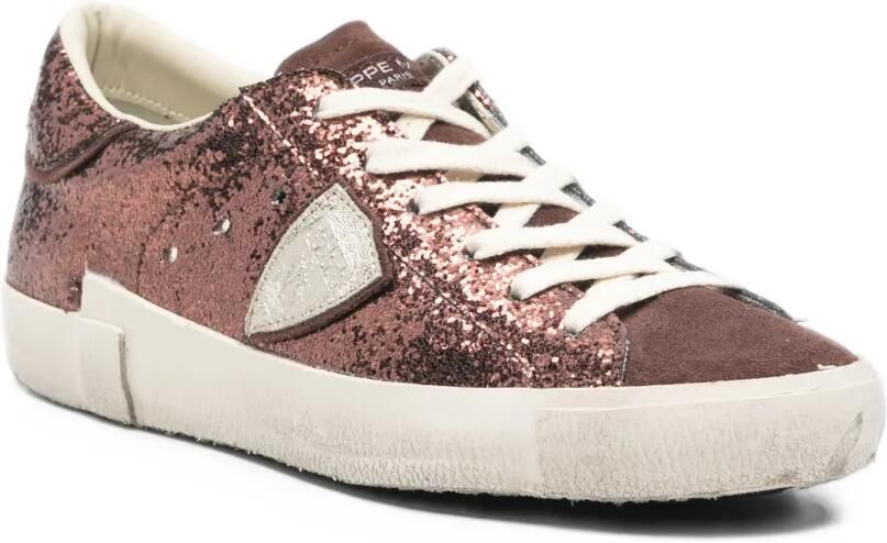 Philippe Model Paris PRSX Low glitter-effect sneakers Bruin - Foto 2