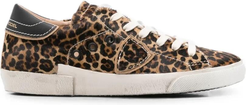Philippe Model Paris PRSX Low Paris sneakers met luipaardprint Beige