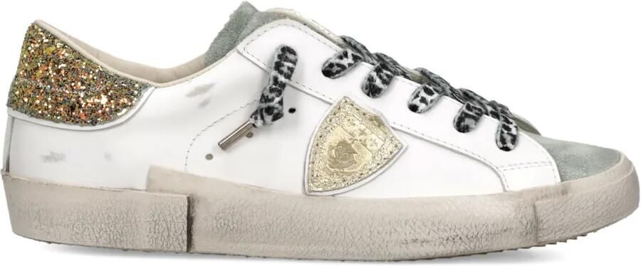 Philippe Model Paris PRSX low-top sneakers met glitter Wit