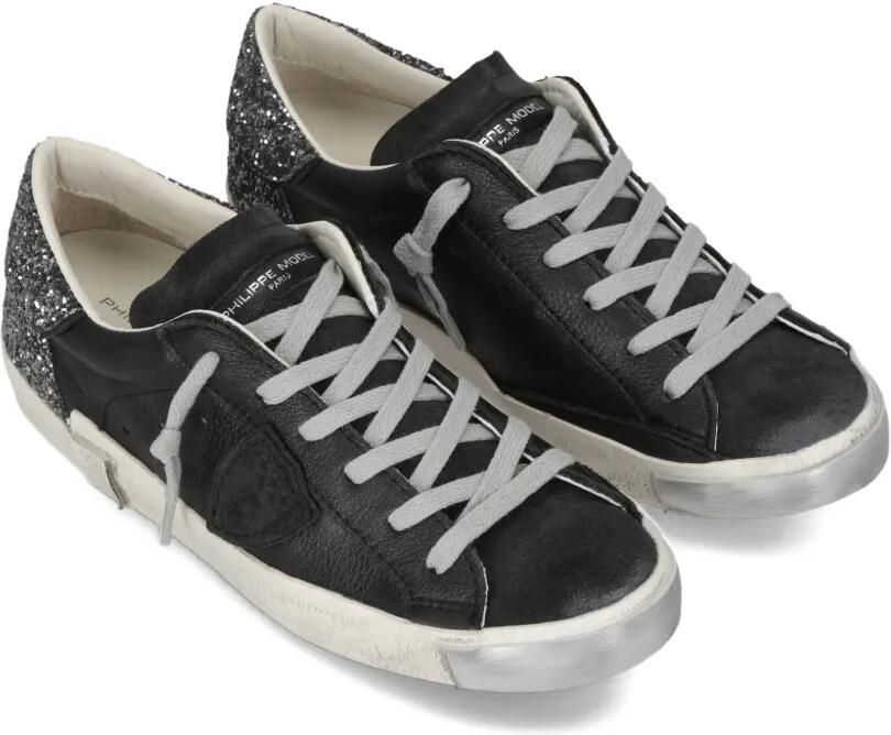 Philippe Model Paris Prsx sneakers met glitter-detail Zwart - Foto 3