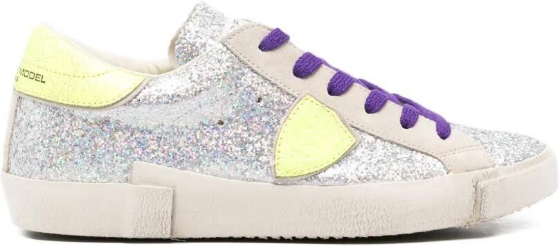 Philippe Model Paris Prsx sneakers met glitter Zilver