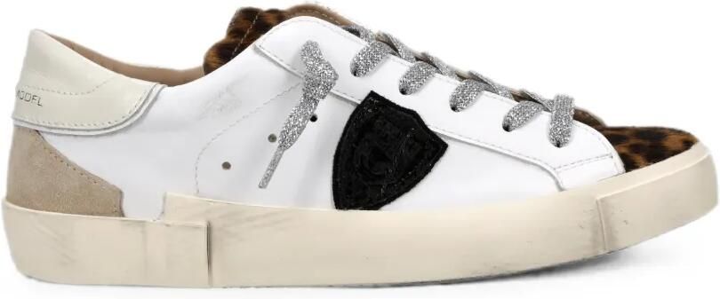 Philippe Model Paris PRSX sneakers met luipaardprint Wit