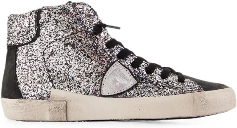 Philippe Model Paris Prsx sneakers verfraaid met glitter Zilver