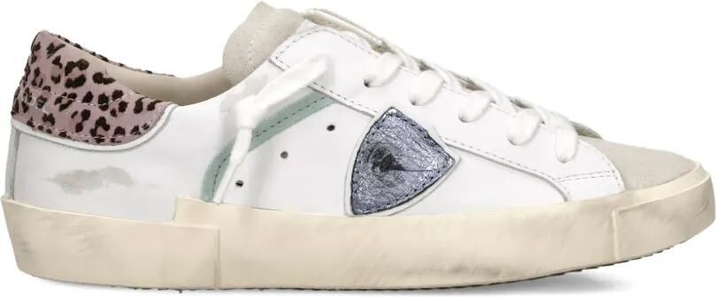 Philippe Model Paris Sneakers met dierenprint en patch Wit - Foto 1