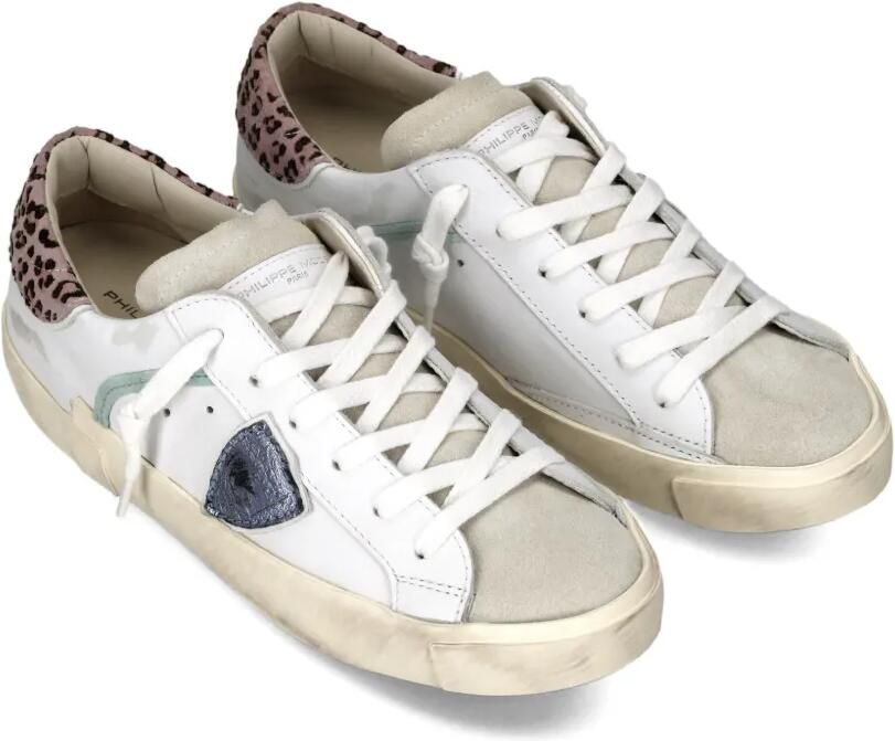Philippe Model Paris Sneakers met dierenprint en patch Wit - Foto 3