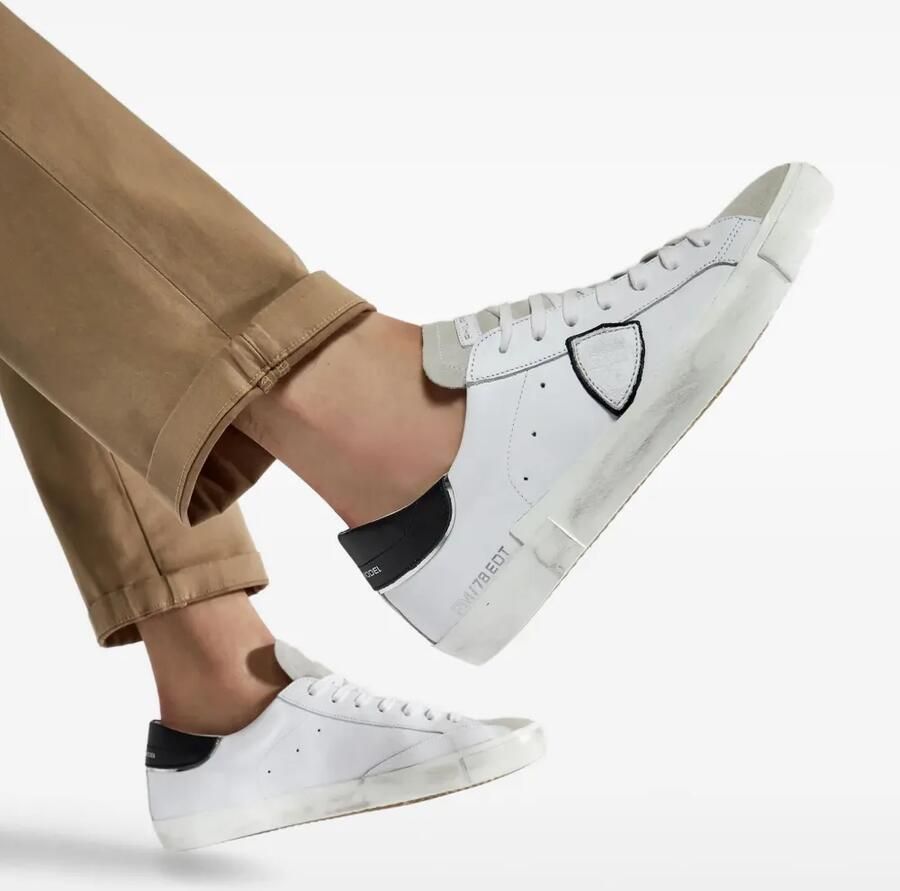 Philippe Model Paris Sneakers met gerafeld effect 1011 WHITE - Foto 2