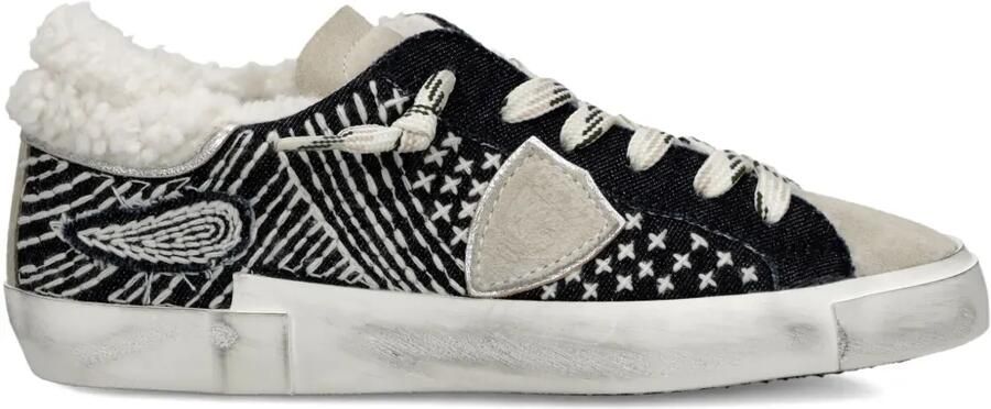 Philippe Model Paris Sneakers met lammy afwerking Blauw