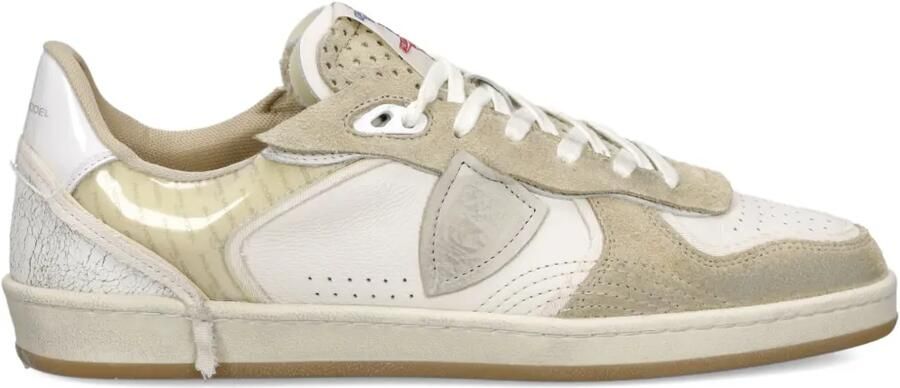 Philippe Model Paris Sneakers met leren vlakken Beige