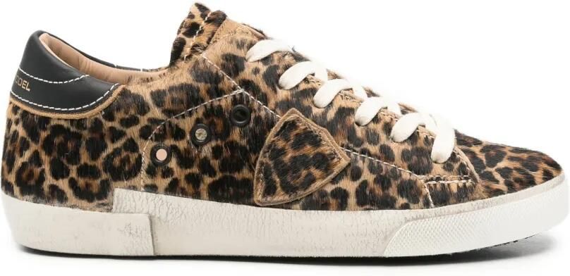 Philippe Model Paris Sneakers met luipaardprint Bruin
