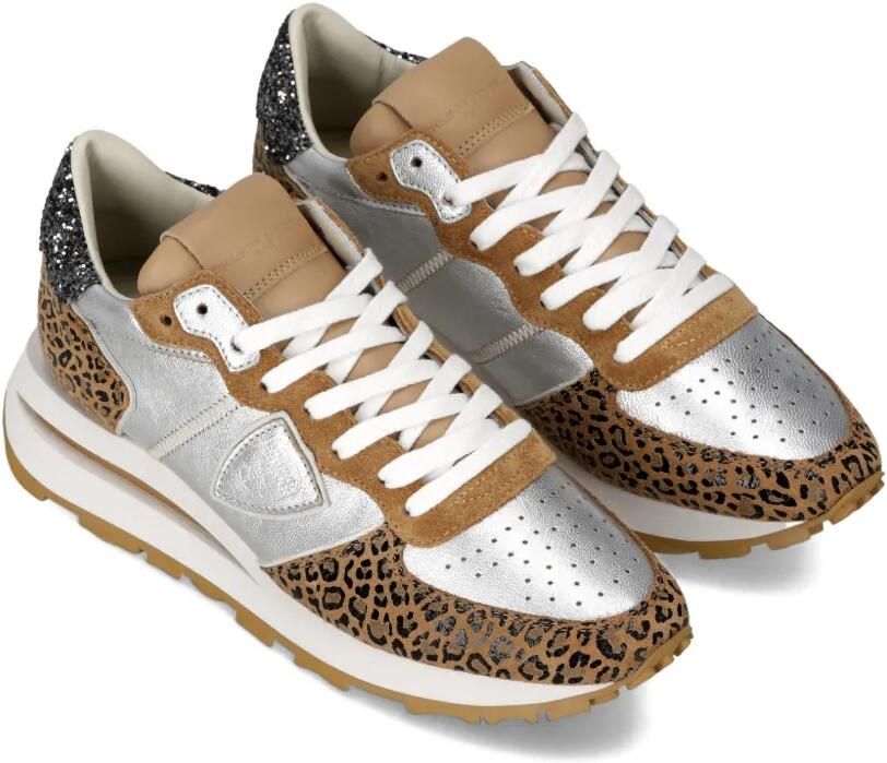 Philippe Model Paris Sneakers met luipaardprint en glitters Zilver - Foto 3
