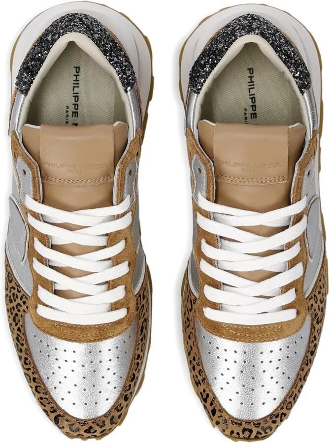 Philippe Model Paris Sneakers met luipaardprint en glitters Zilver - Foto 2