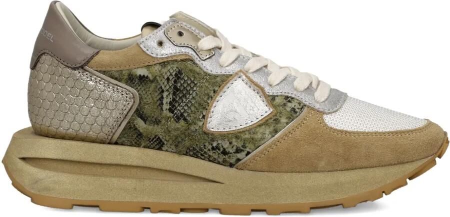 Philippe Model Paris Sneakers met slangenleer-detail Groen