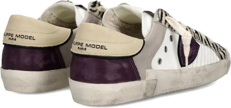 Philippe Model Paris Sneakers met zebrastreep en vlakken Wit - Foto 4