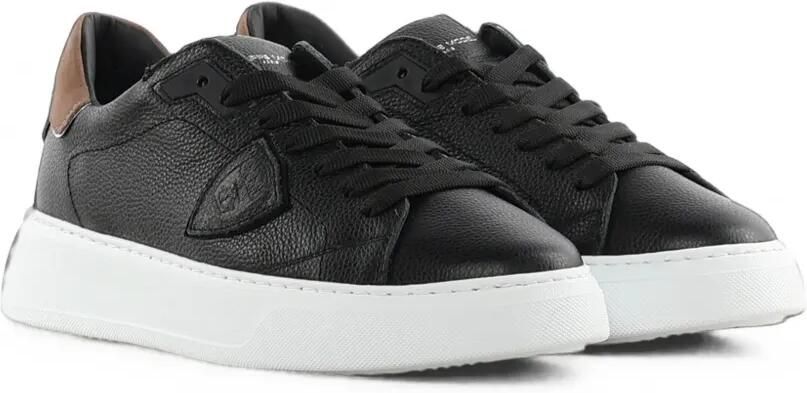 Philippe Model Paris Temple leren sneakers met logopatch Zwart - Foto 3