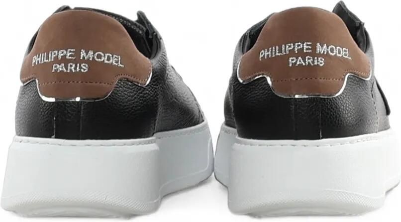 Philippe Model Paris Temple leren sneakers met logopatch Zwart - Foto 2