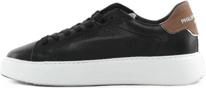 Philippe Model Paris Temple leren sneakers met logopatch Zwart - Foto 4
