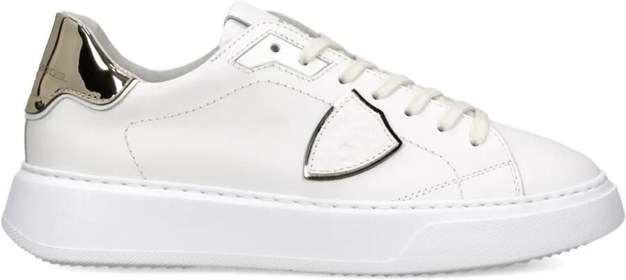 Philippe Model Paris Temple Low leren sneakers Wit