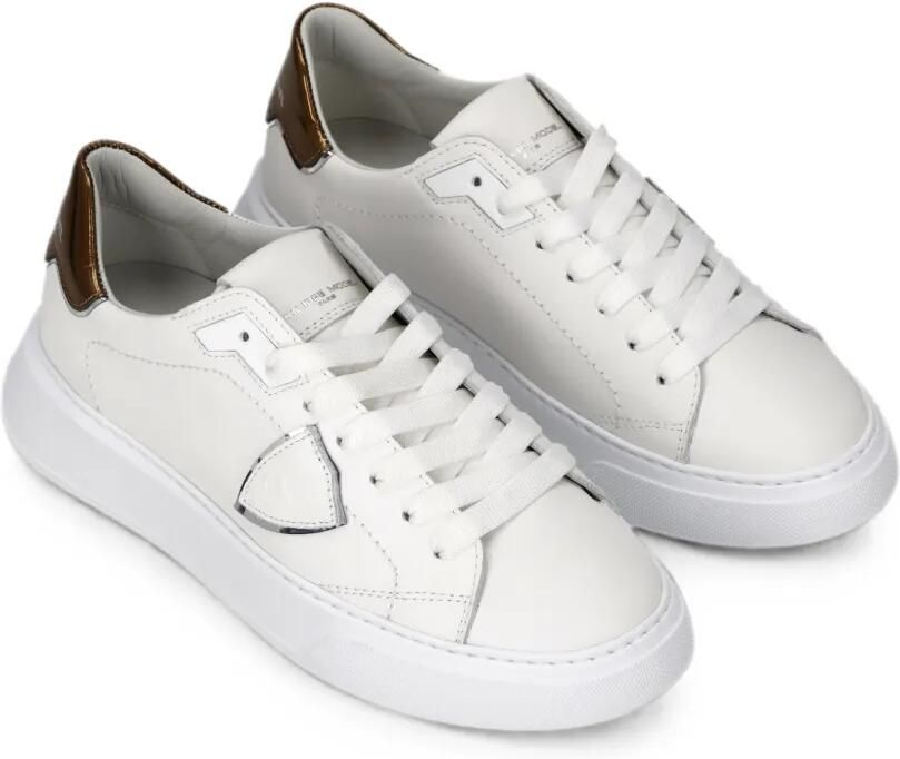 Philippe Model Paris Temple Low leren sneakers Wit - Foto 3