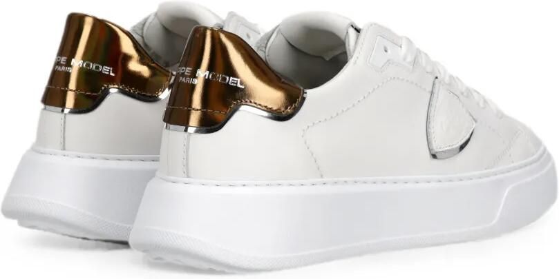 Philippe Model Paris Temple Low leren sneakers Wit - Foto 4