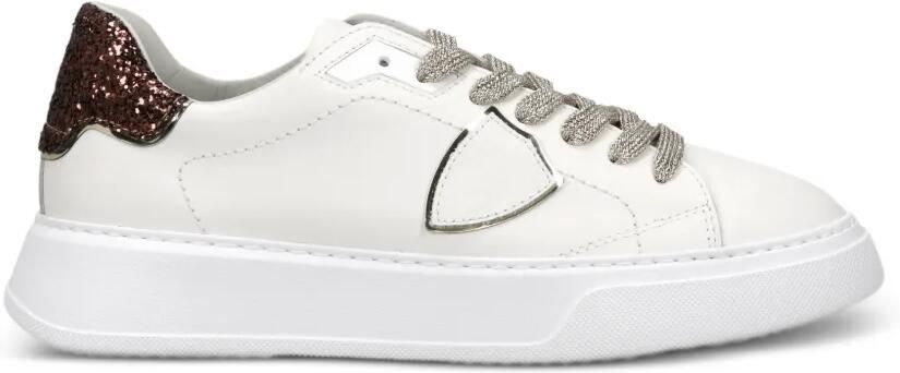 Philippe Model Paris Temple sneakers met glitters Wit