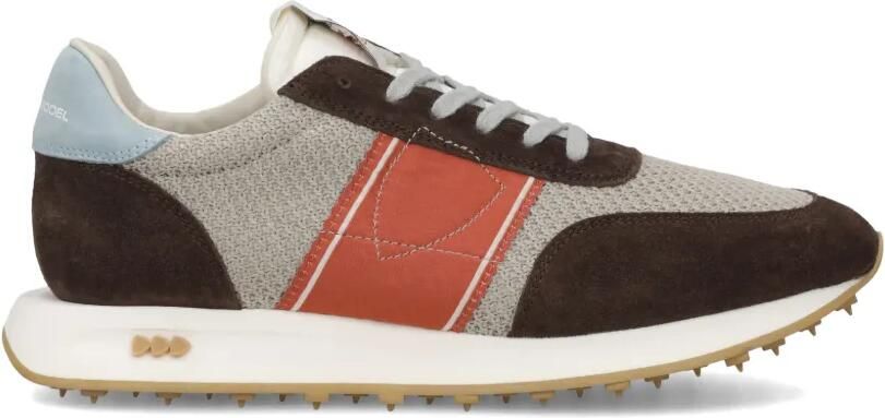 Philippe Model Paris Tour Low gestreepte sneakers met vlakken Bruin