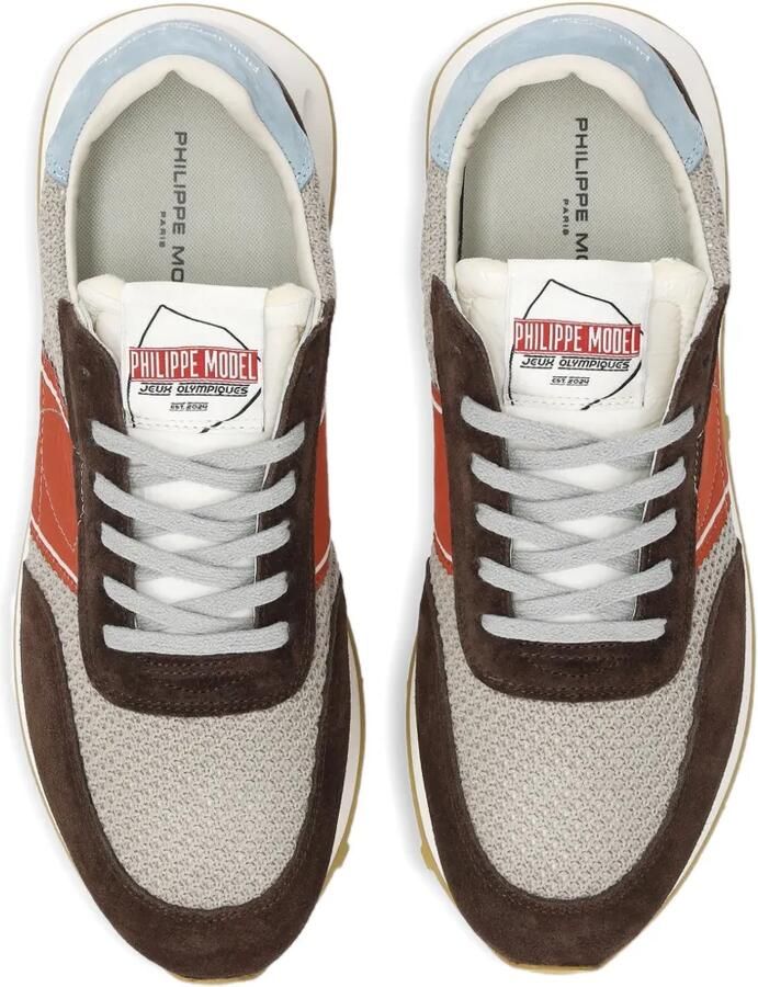 Philippe Model Paris Tour Low gestreepte sneakers met vlakken Bruin - Foto 2