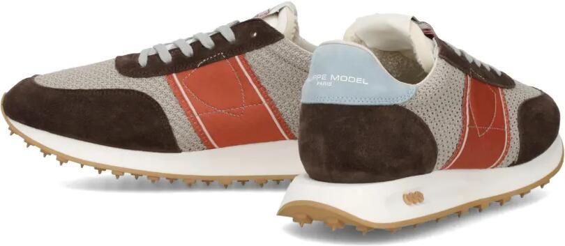 Philippe Model Paris Tour Low gestreepte sneakers met vlakken Bruin - Foto 5