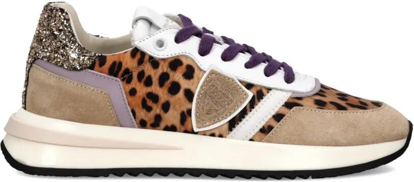Philippe Model Paris Tropez 2.1 Low sneakers met luipaardprint Beige