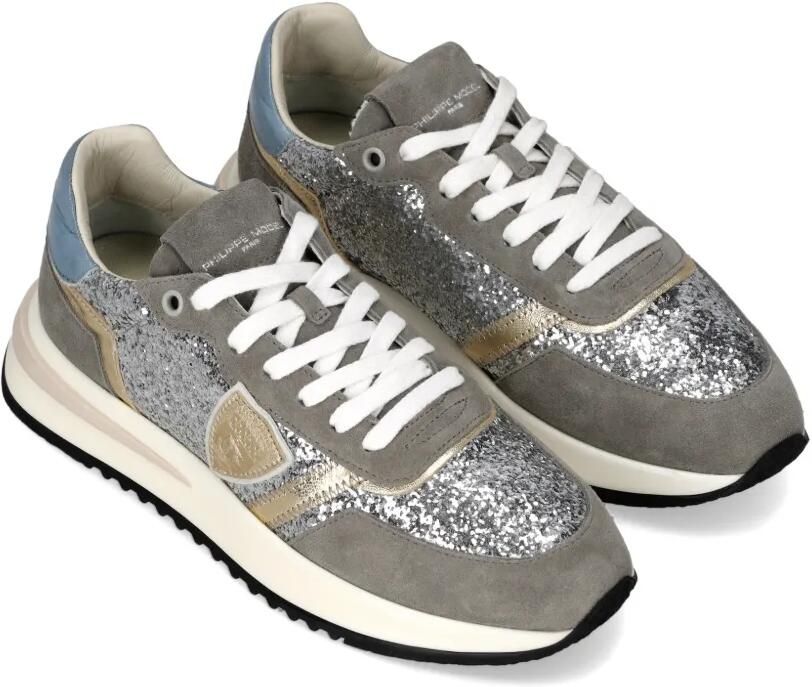Philippe Model Paris Tropez 2.1 sneakers verfraaid met glitters Zilver