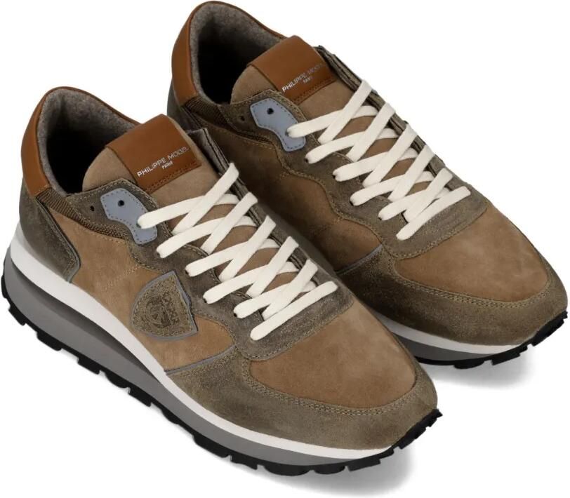Philippe Model Paris Tropez Haute sneakers met suède vlakken Bruin - Foto 3
