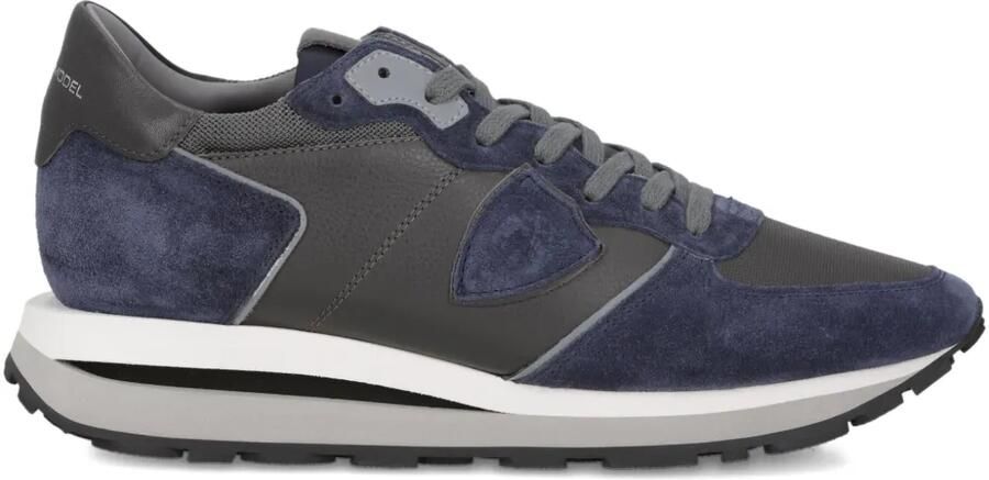 Philippe Model Paris Tropez Haute sneakers met suède vlakken Grijs